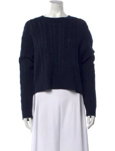Pre-owned White + Warren Cashmere Crew Neck Sweater In Blue
