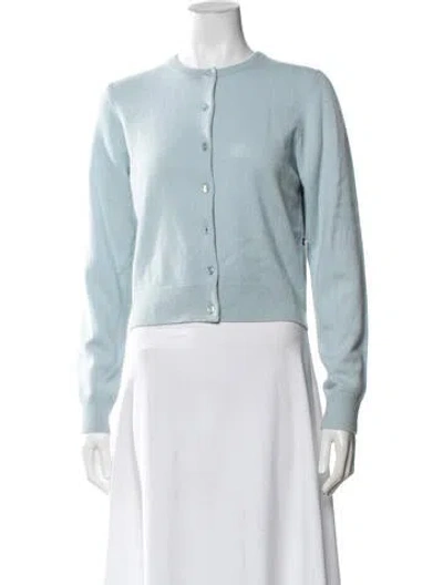 Pre-owned White + Warren Cashmere Crew Neck Sweater In Blue