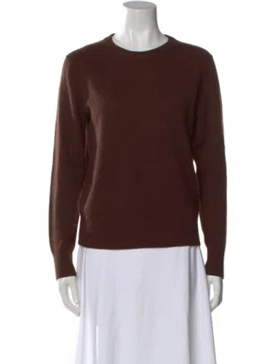 Pre-owned White + Warren Cashmere Crew Neck Sweater In Brown