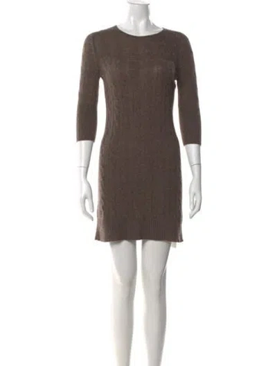Pre-owned White + Warren Cashmere Crew Neck Sweater In Brown