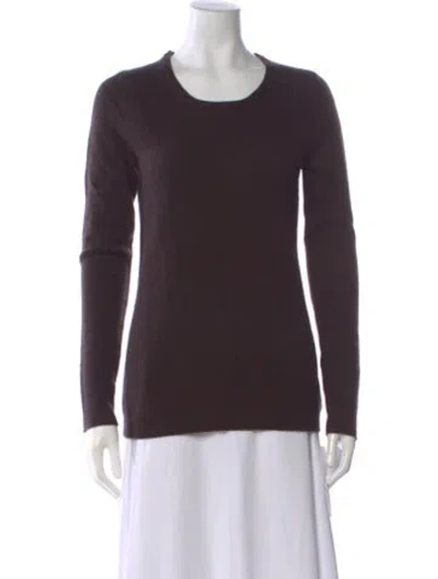 Pre-owned White + Warren Cashmere Crew Neck Sweater In Brown