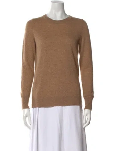 Pre-owned White + Warren Cashmere Crew Neck Sweater In Brown