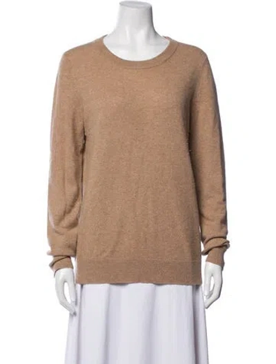 Pre-owned White + Warren Cashmere Crew Neck Sweater In Brown