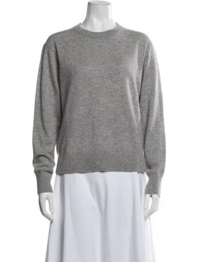 Pre-owned White + Warren Cashmere Crew Neck Sweater In Gray