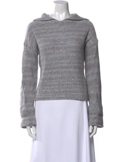 Pre-owned White + Warren Cashmere Crew Neck Sweater In Gray
