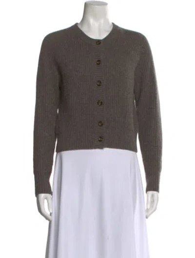 Pre-owned White + Warren Cashmere Crew Neck Sweater In Gray