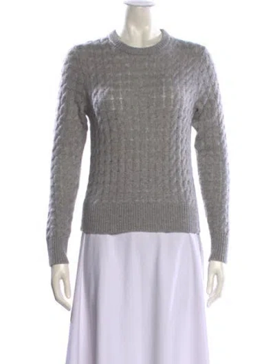 Pre-owned White + Warren Cashmere Crew Neck Sweater In Gray