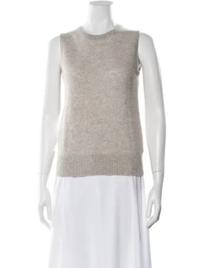 Pre-owned White + Warren Cashmere Crew Neck Sweater In Gray