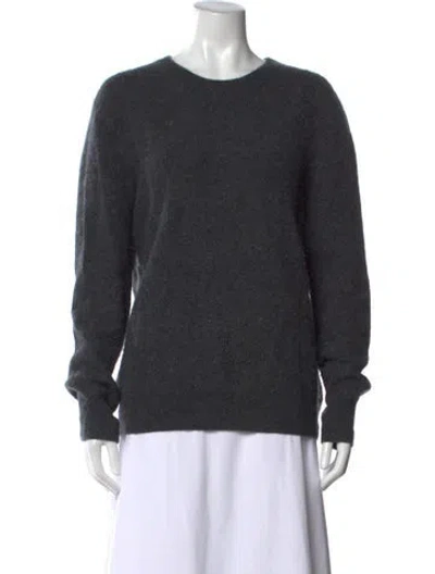 Pre-owned White + Warren Cashmere Crew Neck Sweater In Gray