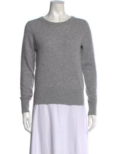 Pre-owned White + Warren Cashmere Crew Neck Sweater In Gray