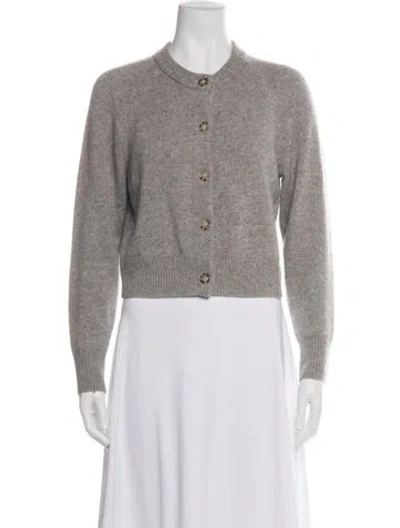 Pre-owned White + Warren Cashmere Crew Neck Sweater In Gray