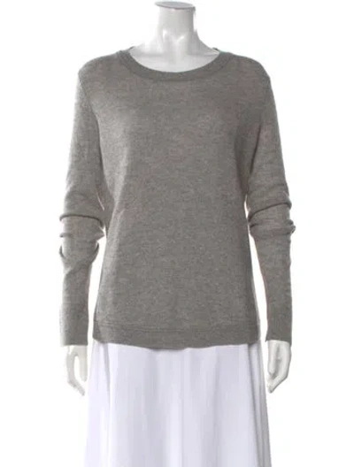 Pre-owned White + Warren Cashmere Crew Neck Sweater In Gray