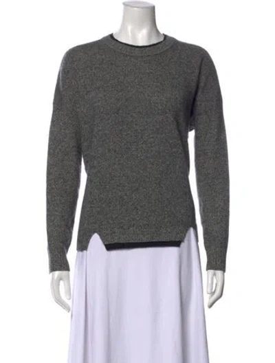 Pre-owned White + Warren Cashmere Crew Neck Sweater In Gray