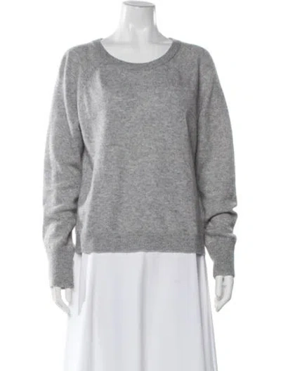 Pre-owned White + Warren Cashmere Crew Neck Sweater In Gray