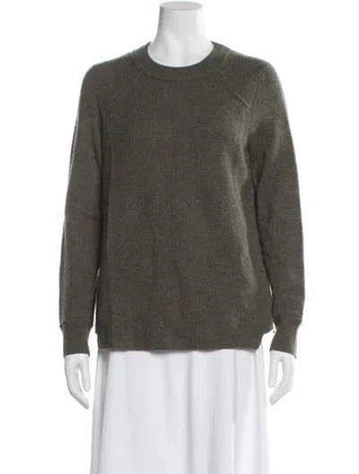 Pre-owned White + Warren Cashmere Crew Neck Sweater In Green