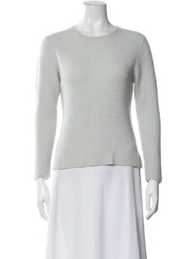 Pre-owned White + Warren Cashmere Crew Neck Sweater In Green