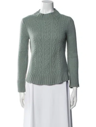 Pre-owned White + Warren Cashmere Crew Neck Sweater In Green
