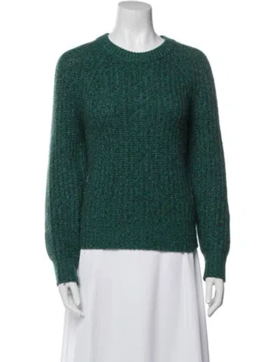 Pre-owned White + Warren Cashmere Crew Neck Sweater In Green
