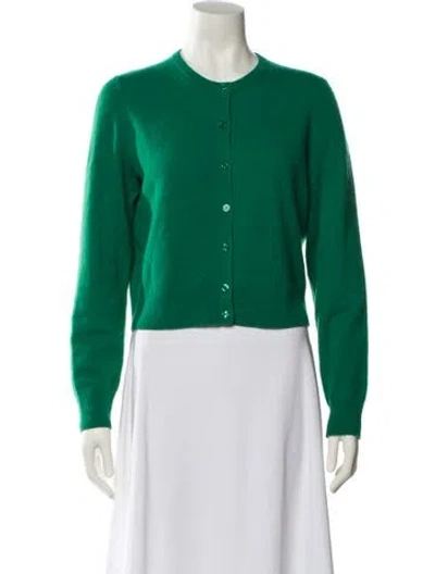Pre-owned White + Warren Cashmere Crew Neck Sweater In Green
