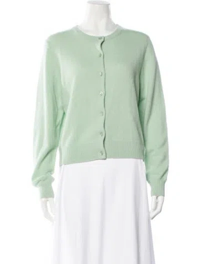 Pre-owned White + Warren Cashmere Crew Neck Sweater In Green