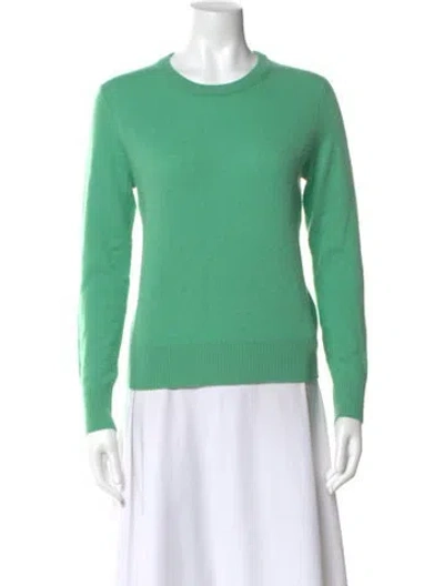 Pre-owned White + Warren Cashmere Crew Neck Sweater In Green