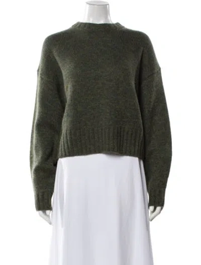 Pre-owned White + Warren Cashmere Crew Neck Sweater In Green
