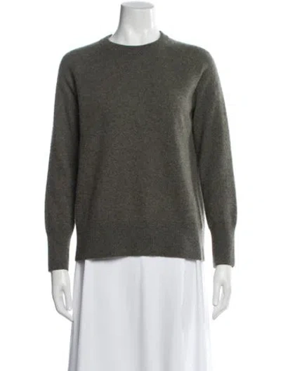 Pre-owned White + Warren Cashmere Crew Neck Sweater In Green