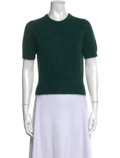 Pre-owned White + Warren Cashmere Crew Neck Sweater In Green