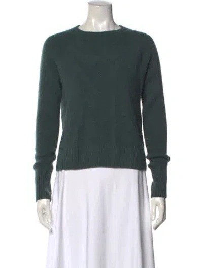Pre-owned White + Warren Cashmere Crew Neck Sweater In Green
