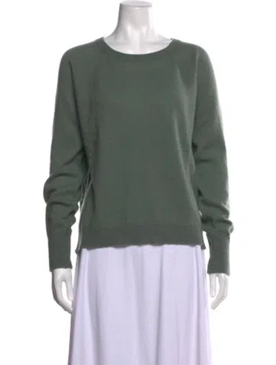 Pre-owned White + Warren Cashmere Crew Neck Sweater In Green