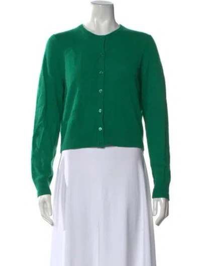 Pre-owned White + Warren Cashmere Crew Neck Sweater In Green