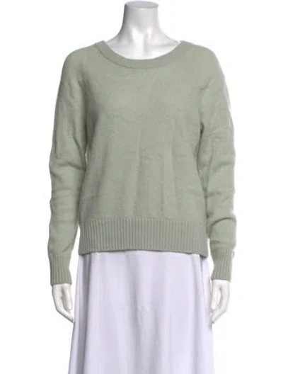 Pre-owned White + Warren Cashmere Crew Neck Sweater In Green