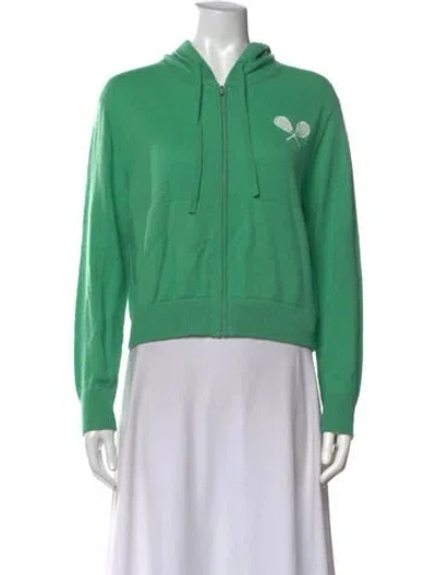Pre-owned White + Warren Cashmere Crew Neck Sweater In Green