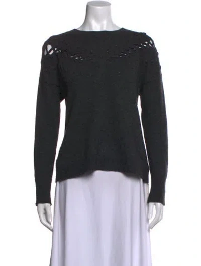 Pre-owned White + Warren Cashmere Crew Neck Sweater In Grey
