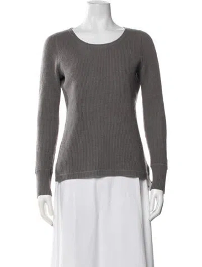 Pre-owned White + Warren Cashmere Crew Neck Sweater In Grey