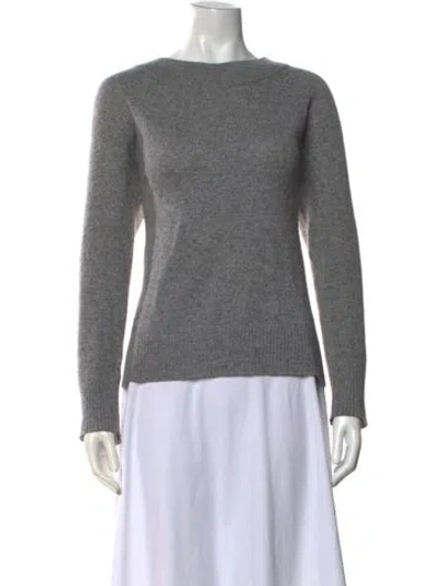 Pre-owned White + Warren Cashmere Crew Neck Sweater In Grey