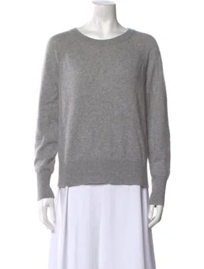 Pre-owned White + Warren Cashmere Crew Neck Sweater In Grey