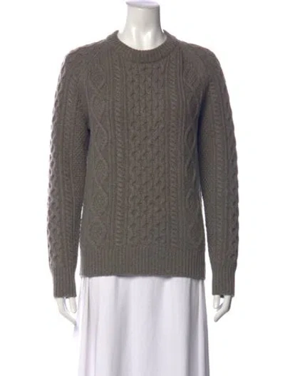 Pre-owned White + Warren Cashmere Crew Neck Sweater In Grey