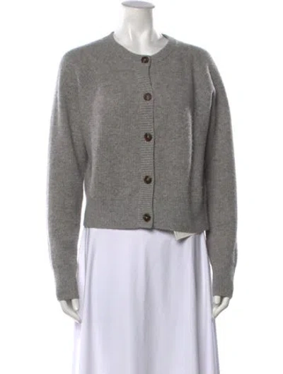 Pre-owned White + Warren Cashmere Crew Neck Sweater In Grey