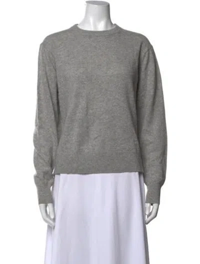 Pre-owned White + Warren Cashmere Crew Neck Sweater In Grey