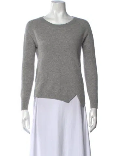 Pre-owned White + Warren Cashmere Crew Neck Sweater In Grey