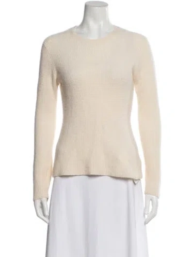 Pre-owned White + Warren Cashmere Crew Neck Sweater In Neutral