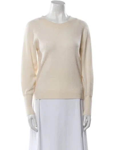 Pre-owned White + Warren Cashmere Crew Neck Sweater In Neutral