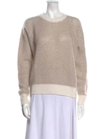 Pre-owned White + Warren Cashmere Crew Neck Sweater In Neutral