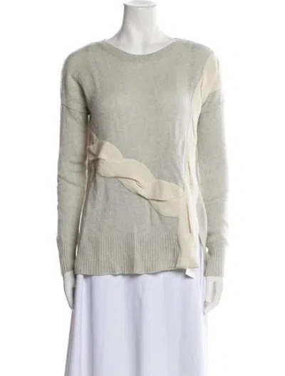 Pre-owned White + Warren Cashmere Crew Neck Sweater In Neutral