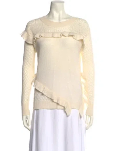 Pre-owned White + Warren Cashmere Crew Neck Sweater In Neutral