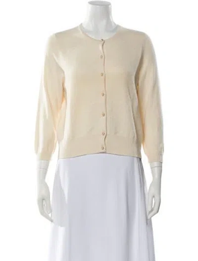 Pre-owned White + Warren Cashmere Crew Neck Sweater In Neutral