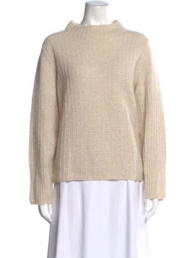 Pre-owned White + Warren Cashmere Crew Neck Sweater In Neutral