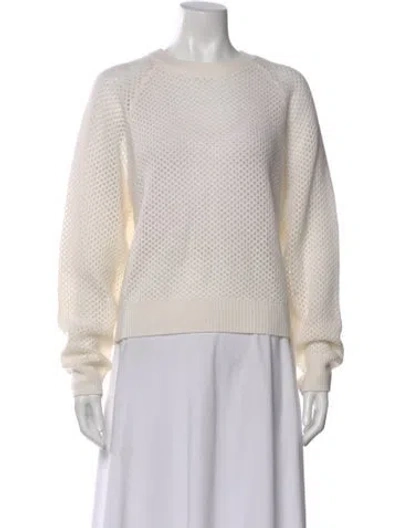 Pre-owned White + Warren Cashmere Crew Neck Sweater In Neutral