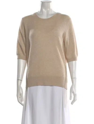 Pre-owned White + Warren Cashmere Crew Neck Sweater In Neutral